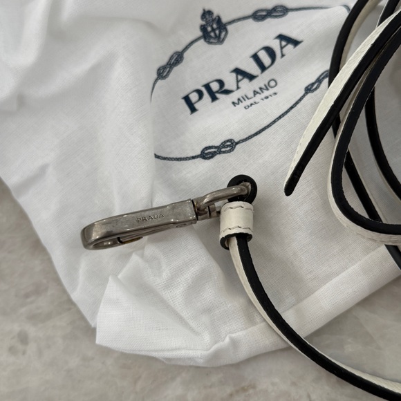 Prada Glace Studded Calfskin Leather Purse Etiquette Flap Foldover Handbag New - Picture 11 of 16